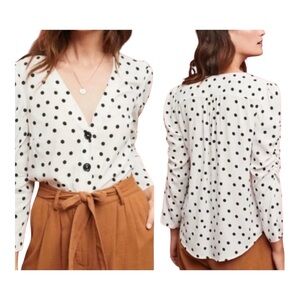 ✨ Maeve by Anthropologie Polka Dot Button-Down Blouse ✨